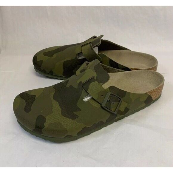 Birkenstock Sz W-11 M-9 42 Eur Boston Desert Soil Camo Green Clog Slide - Picture 1 of 11